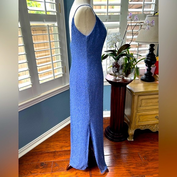 Michelangelo periwinkle beaded embellished evening gown/prom/wedding - Picture 10 of 13